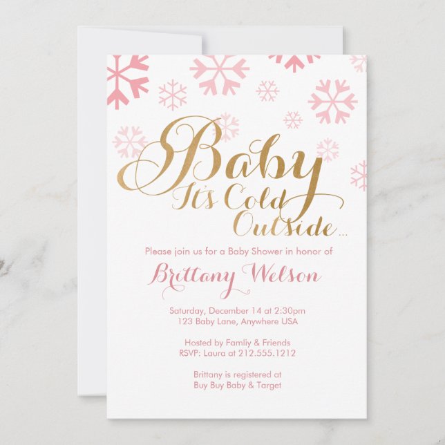 Baby It's Cold Outside Baby shower Invitation (Devant)