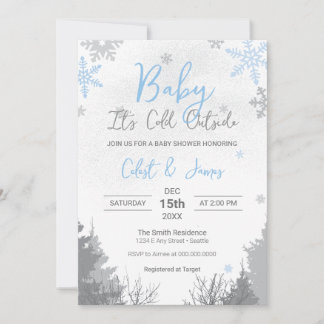 Baby It's Cold Outside Baby shower Invitation