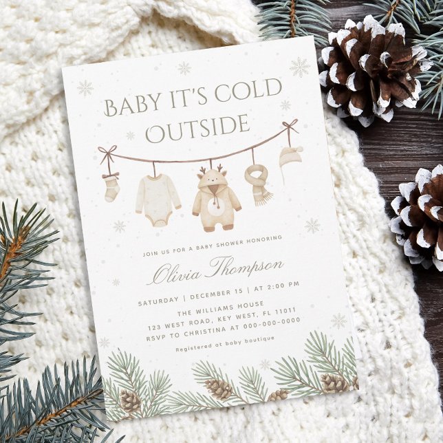 Baby It's Cold Outside Baby shower Invitation (Créateur téléchargé)