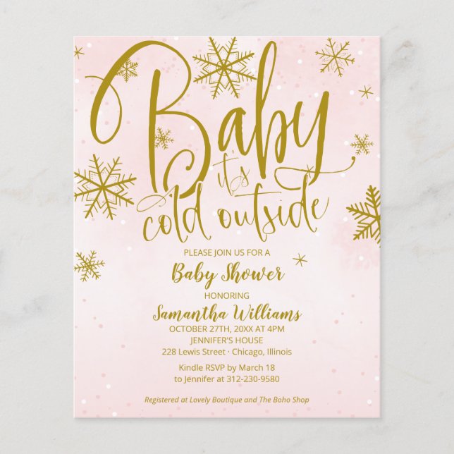 Baby It's Cold Outside Baby shower Invitation (Devant)