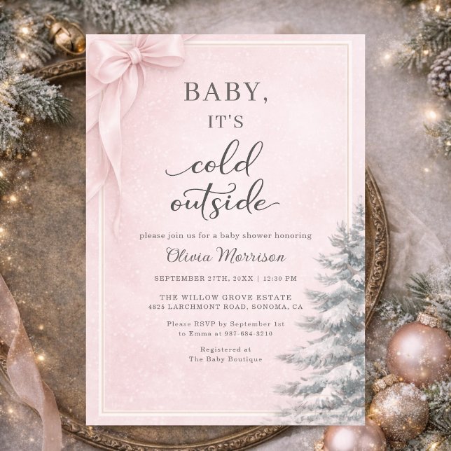 Baby It's Cold Outside Invitation Baby Shower Rose (Créateur téléchargé)
