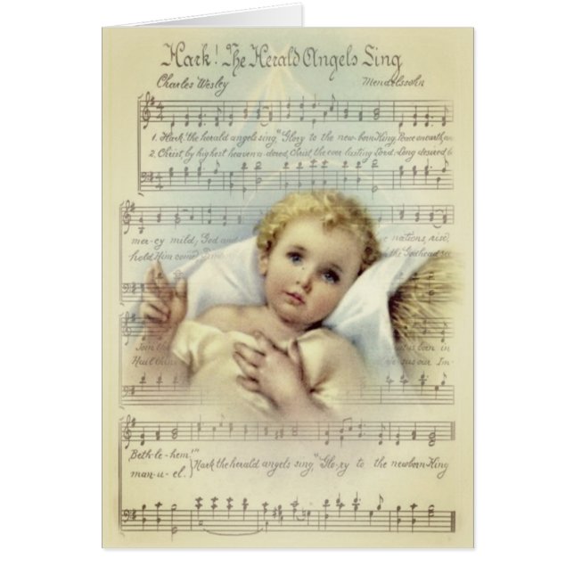 Baby Jesus in Manger Noël Floral Sheet Musique (Devant)