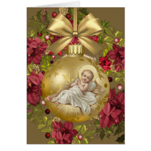 Baby Jesus in Manger Noël Floral Wreath