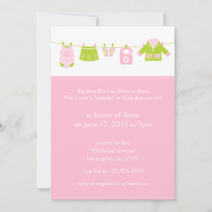 Baby-Laundry 2nd Shower Invitation Card