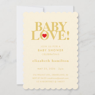 BABY LOVE ! Invitation de crémaillère bébé en or c