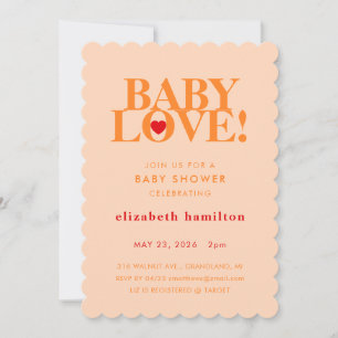 BABY LOVE ! Invitation de fête prénatale orange gr