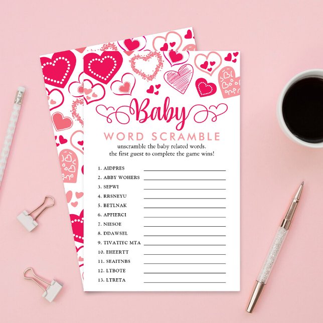 "Baby Love" Saint Valentin Baby shower Mot de jeu (Créateur téléchargé)