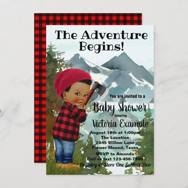 Baby Lumberjack Baby Shower Invitations (Devant / Derrière)