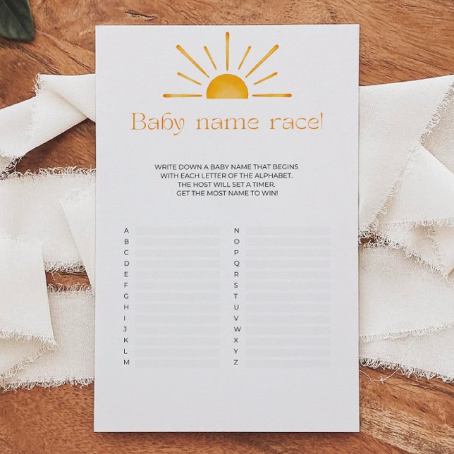 Baby Name Race Baby shower Jeu (Créateur téléchargé)