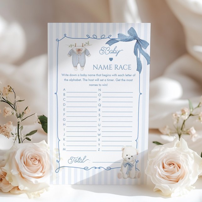 Baby Name Race French Nursery Coquette Bow (Créateur téléchargé)