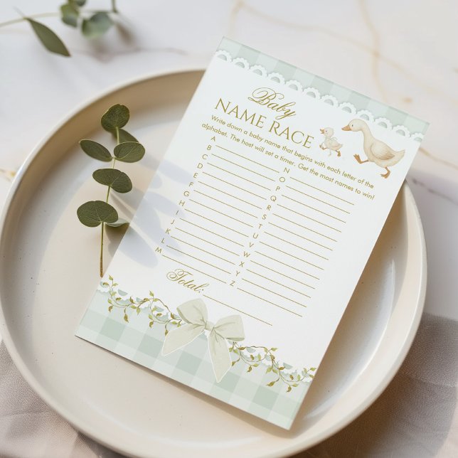 Baby Name Race Goose Sage Baby Shower game (Créateur téléchargé)