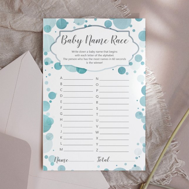 "Baby Name Race" Jeu tendance Blue Boy Shower (Créateur téléchargé)