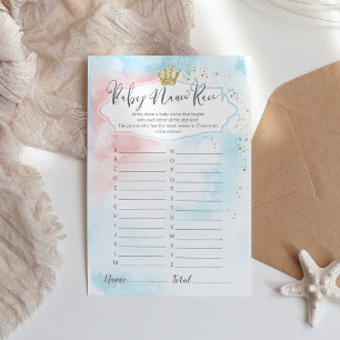 "Baby Name Race" Révélation de genre Prince ou Pri