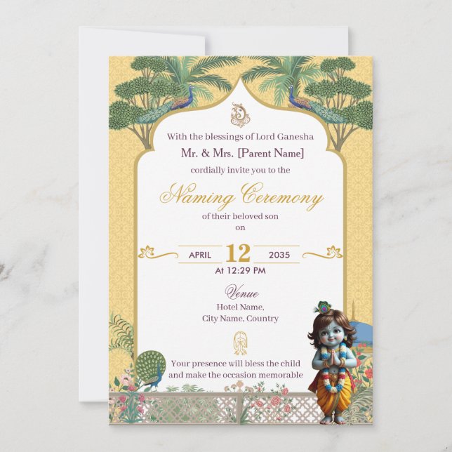 Baby Naming Ceremony Invitation Krishna Namkaran (Devant)