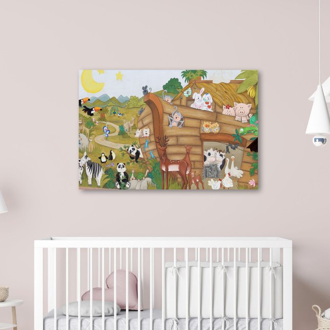 Baby Nursery Noah's Ark Poster Artwork Peinture mu (Créateur téléchargé)