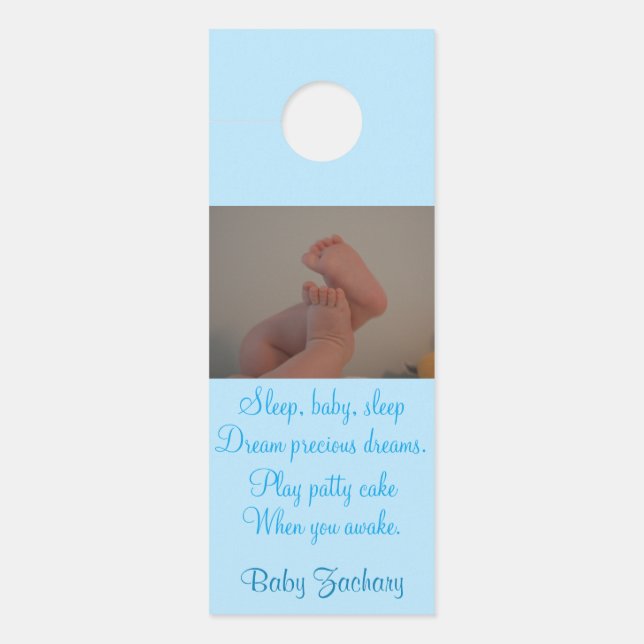 Baby Nursery Photo Affichettes de porte bleus (Devant)