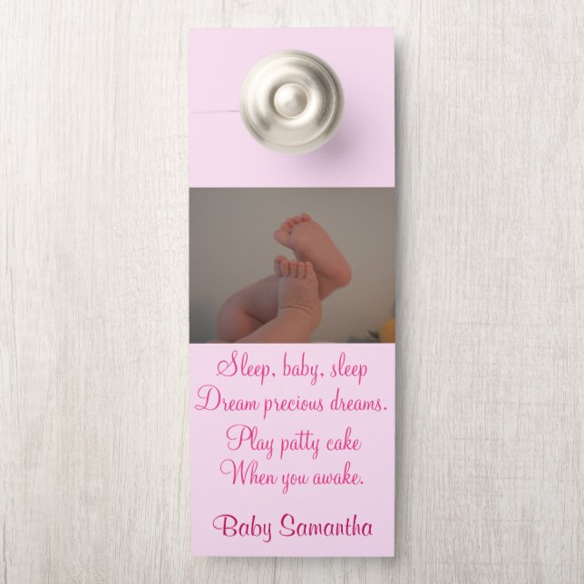 Baby Nursery Photo Affichettes de porte roses (Sur le bouton)