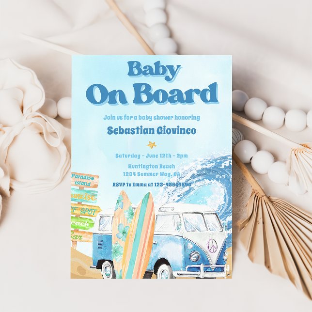 Baby on Board Beach Baby shower Invitation (Créateur téléchargé)