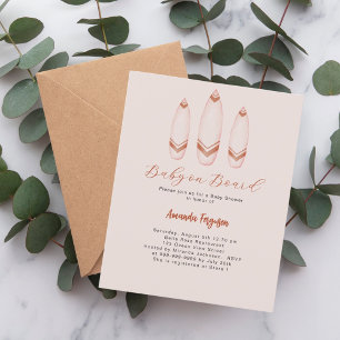 Baby on Board surf Baby shower beige brun