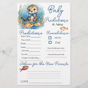 Baby Otter Boy Baby Predictions Carte de conseil