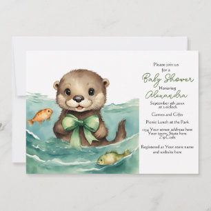 Baby Otter Genre Neutre Baby shower Invitation