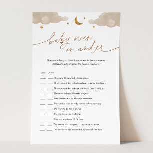 Baby Over or Under Twinkle Star Baby shower Jeu
