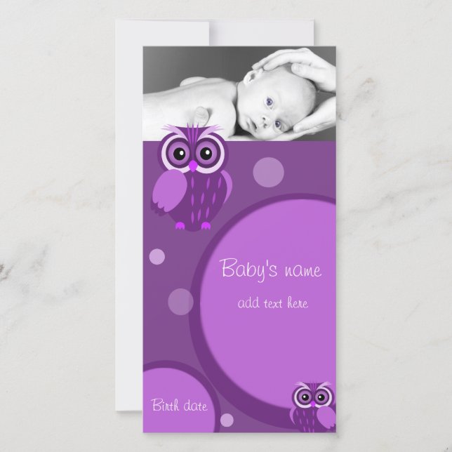 Baby Owl Faire-part (Devant)