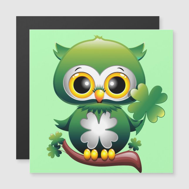 Baby Owl St Patrick Paddy Cartoon (Devant / Derrière)