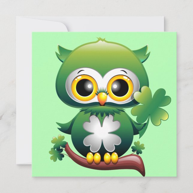 Baby Owl St Patrick Paddy Cartoon (Devant)