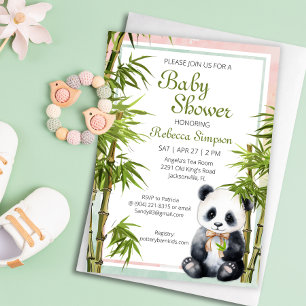 Baby Panda Genre Neutre Baby shower Invitation