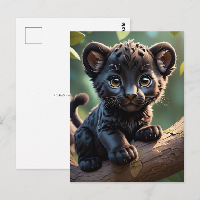Baby panther dans la Jungle, Carte postale (Devant / Derrière)