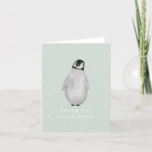 Baby Penguin Blue Boy Baby shower d'hiver Merci