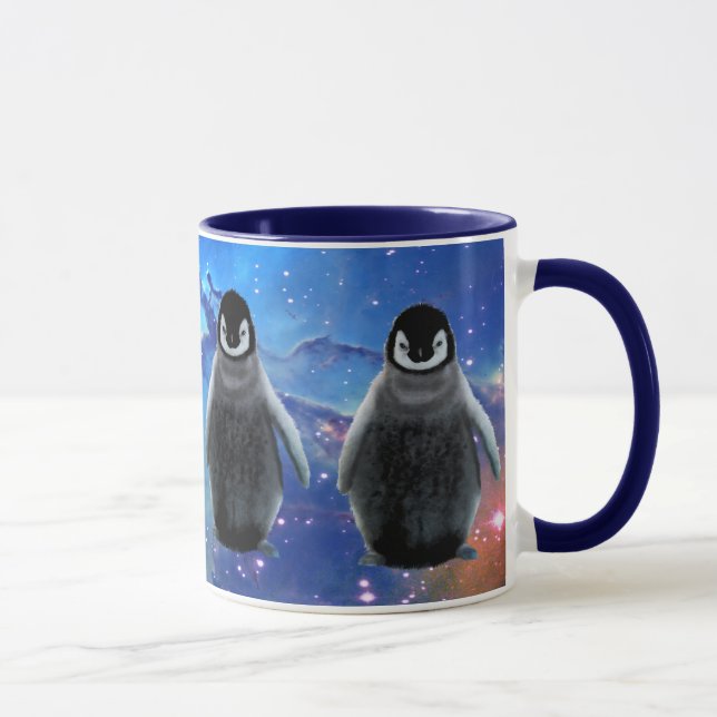 BABY PENGUIN & STARS Wildlife Supporter Café Mug (Droite)