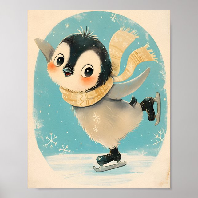 Baby Penguin Wall Art -  Cute Nursery Poster (Devant)