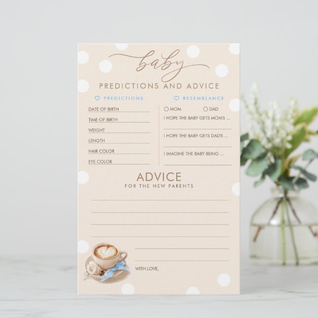 Baby Predictions and Advice Baby Shower Game (Debout devant)