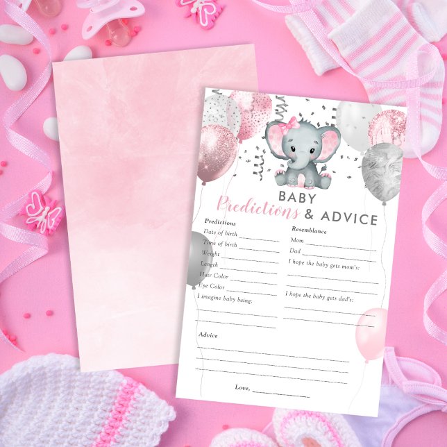 Baby Predictions Girl Elephant Douche Jeu (Baby Predictions Girl Elephant Shower Game)