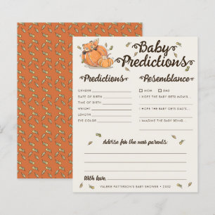 Baby Predictions Jeu Baby shower d'automne