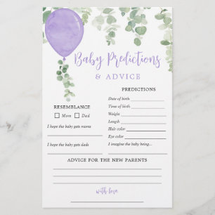 Baby pronostics carte conseil baudrier violet fill