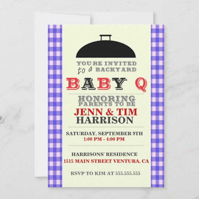 BaBy Q Baby Shower Invitations (Devant)