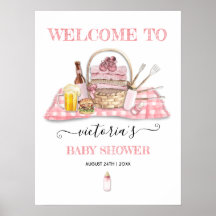 Baby Q Barbecue Douche Pique-nique rose Affiche de