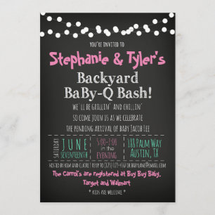 BaBy-Q BBBQ Baby Girl Shower Invitation Book Card