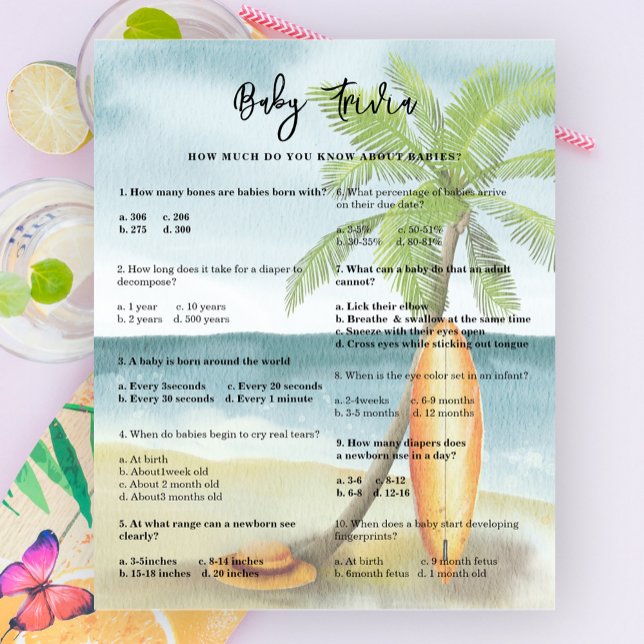 Baby Quiz - Jeu de Baby Shower sur la plage (Créateur téléchargé)