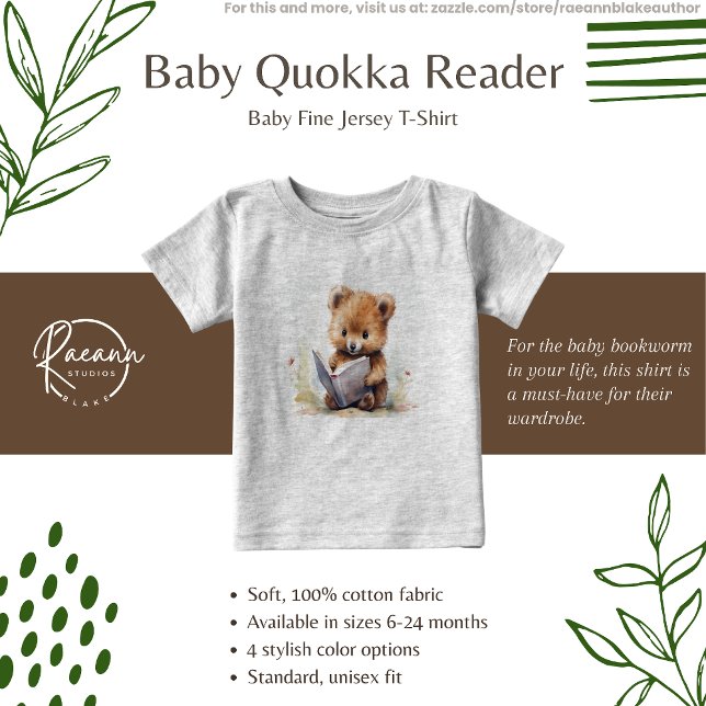 Baby Quokka Reader T-shirt bébé (Créateur téléchargé)
