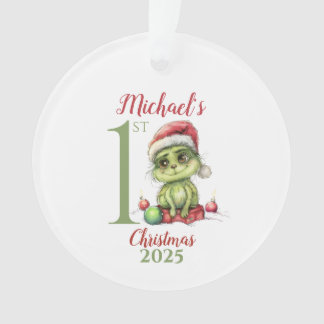 Baby’s First Christmas Ornament with Cute Grinch