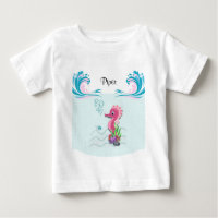 Baby Seahorse | T-shirt bébé personnalisé rose