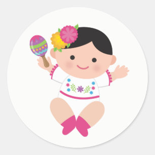 Baby Señorita, Fiesta Baby Shower Stickers