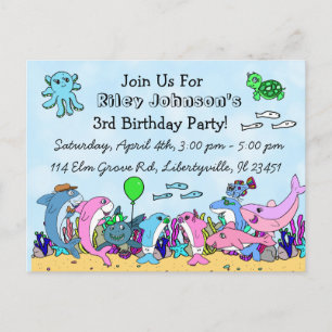 Baby Shark Family Custom Birthday Invitation