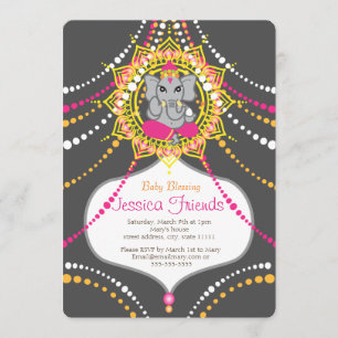 Baby shower 5" de Ganesha x 7" carte d'invitation