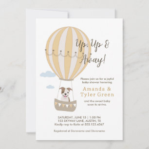 Baby shower à air chaud Invitation avec chien mign