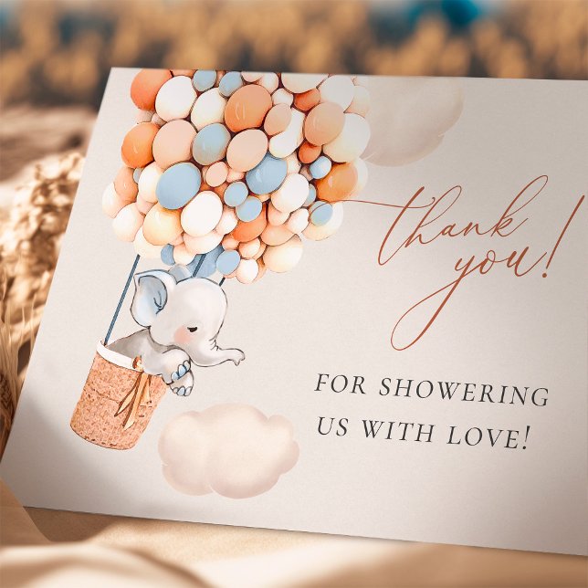 Baby shower à ballon éléphant Merci (Créateur téléchargé)